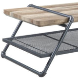 47" Sandy Gray And Oak Paper Veneer And Metal Rectangular Coffee Table With Shelf - Homeroots - Flyclothing LLC
