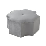 33" Gray Linen Specialty Cocktail Ottoman - Homeroots - Flyclothing LLC