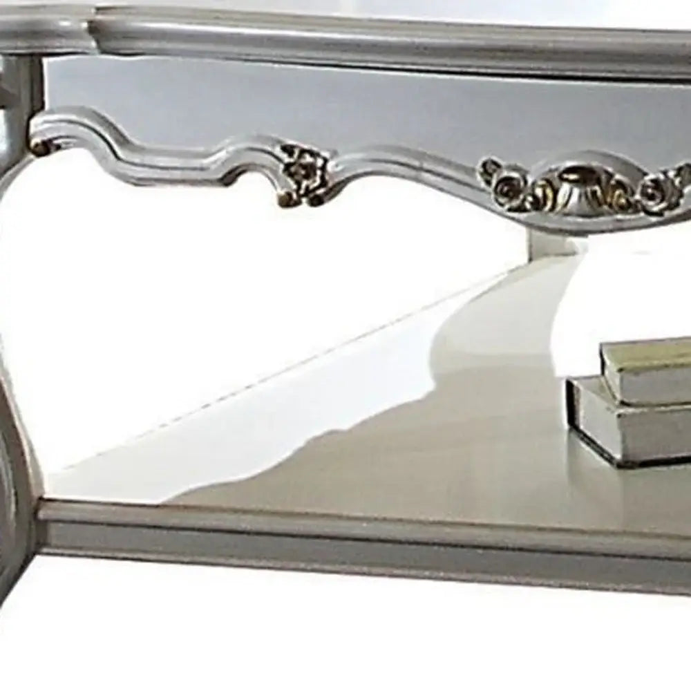 47" Pearl Solid And Manufactured Wood Coffee Table With Shelf - Homeroots - Flyclothing LLC