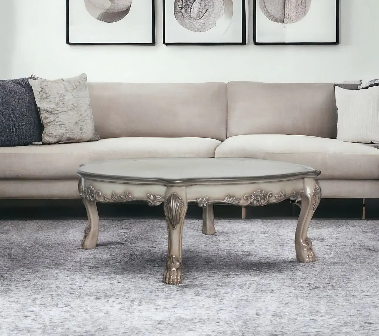 54" Bone Solid And Manufactured Wood Coffee Table - Homeroots - Flyclothing LLC