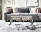 57" Bone Solid And Manufactured Wood Coffee Table With Two Drawers - Homeroots - Flyclothing LLC