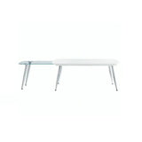 47" White Clear And Silver Wood And Glass Extendable Coffee Table - Homeroots - Flyclothing LLC