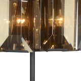 30" Bronze Metal Four Light Cylinder Bedside Table Lamp With Amber Round Shade - Homeroots - Flyclothing LLC