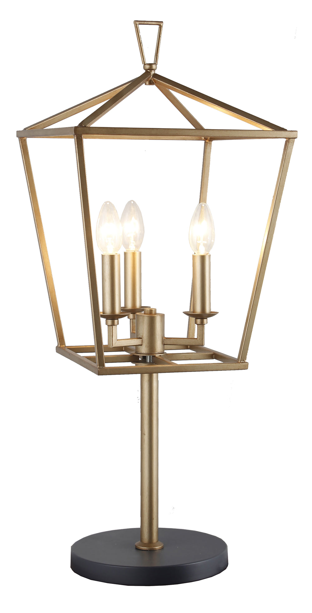 30" Black Iron Three Light Bedside Table Lamp - Homeroots - Flyclothing LLC