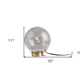 11" Brass Metal Globe Table Lamp - Homeroots - Flyclothing LLC