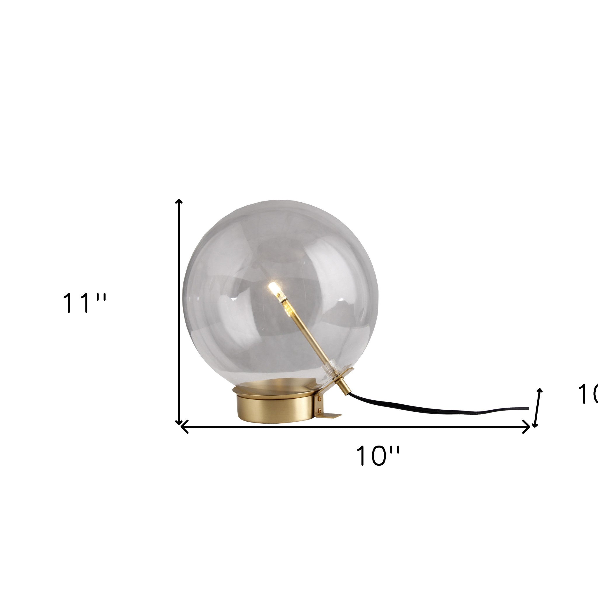 11" Brass Metal Globe Table Lamp - Homeroots - Flyclothing LLC