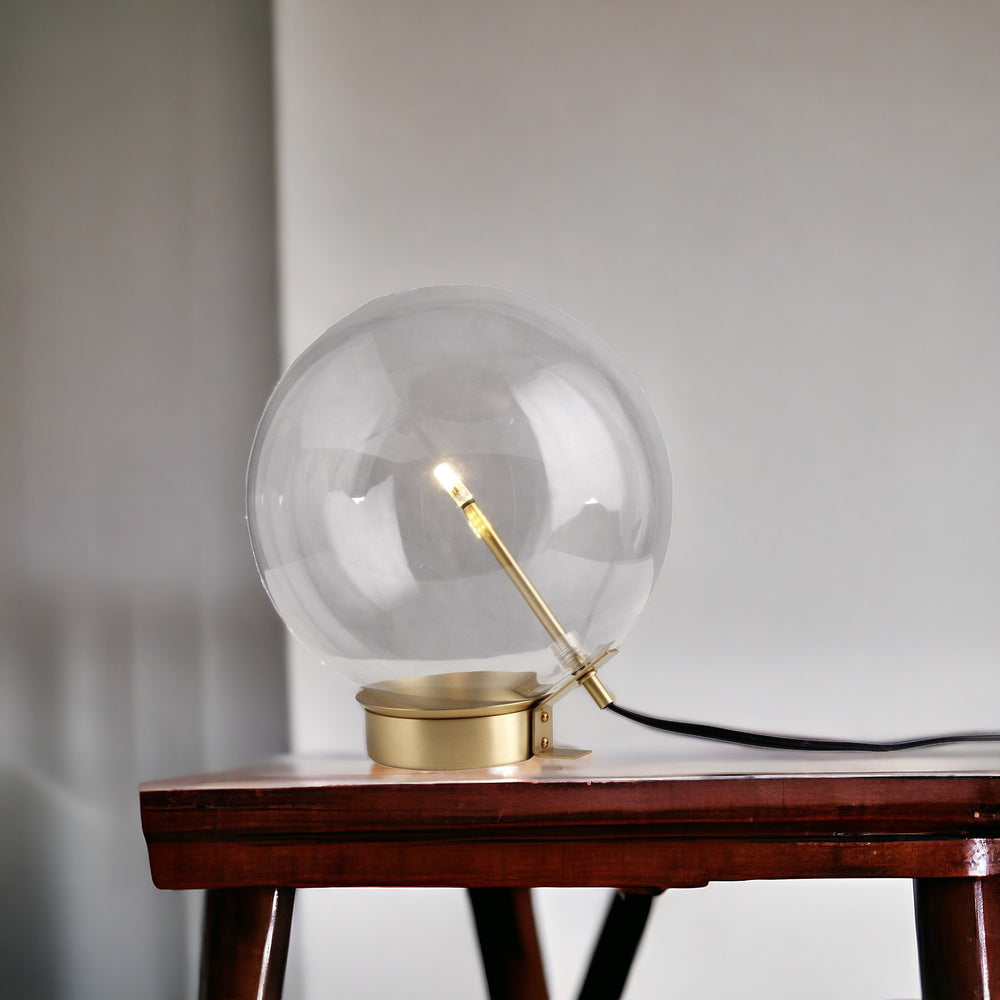 11" Brass Metal Globe Table Lamp - Homeroots - Flyclothing LLC