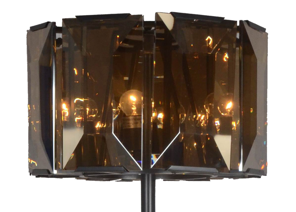 68" Dark Bronze Floor Lamp With Amber Solid Color Beveled Glass Drum Shade - Homeroots - Flyclothing LLC