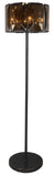 68" Dark Bronze Floor Lamp With Amber Solid Color Beveled Glass Drum Shade