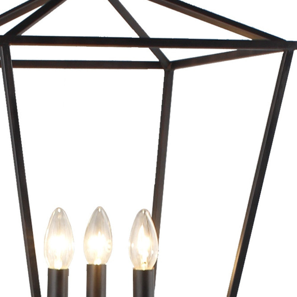 64" Black Three Light Floor Lamp With Black Geometric Shade - Homeroots - Flyclothing LLC