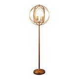 64" Gold Four Light Floor Lamp With Modern Gold Geometric Globe Shade - Homeroots - Flyclothing LLC