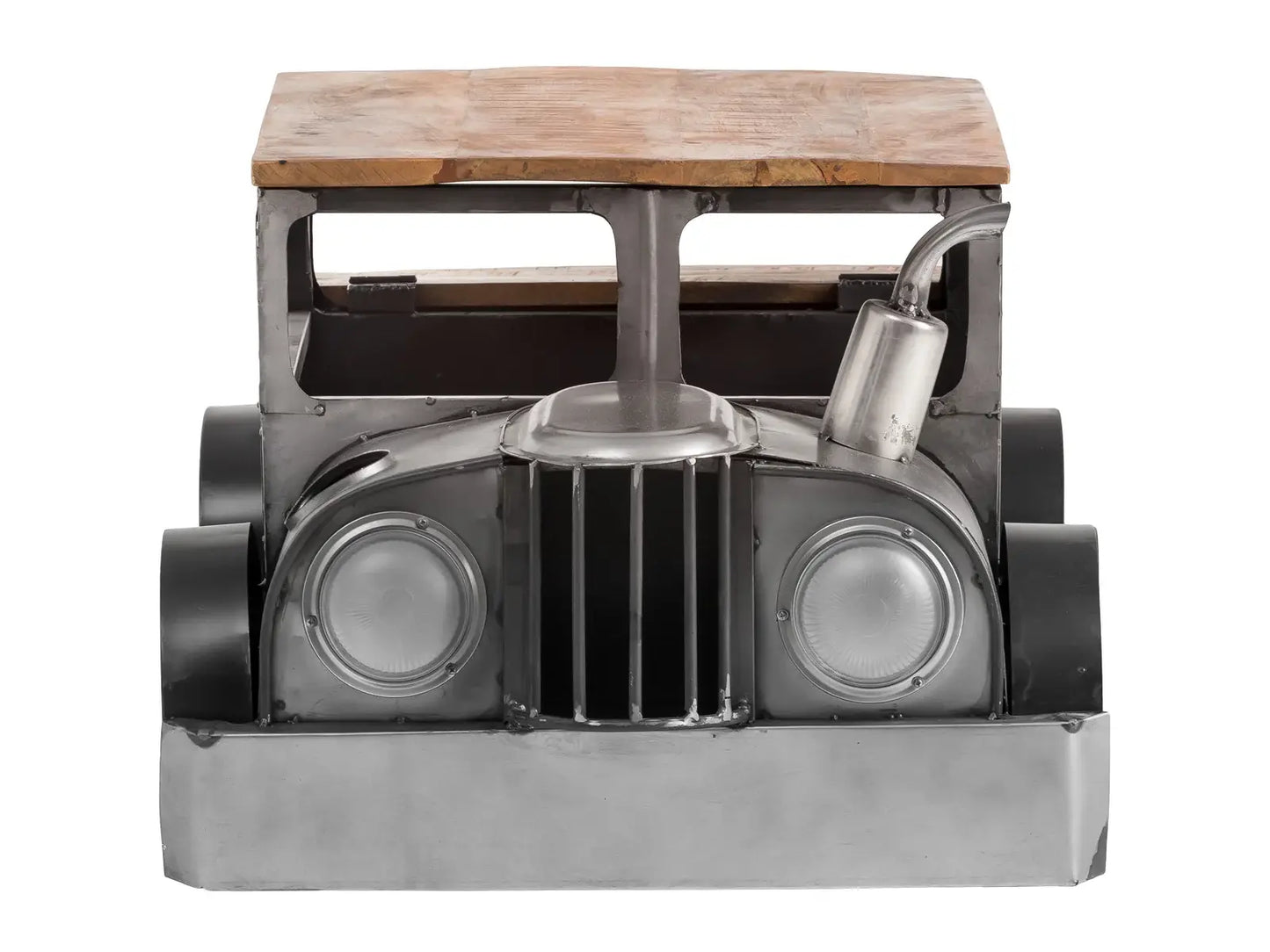 42" Grey And Brown Vintage Style Truck Solid Wood and Metal Coffee Table - Homeroots - Flyclothing LLC