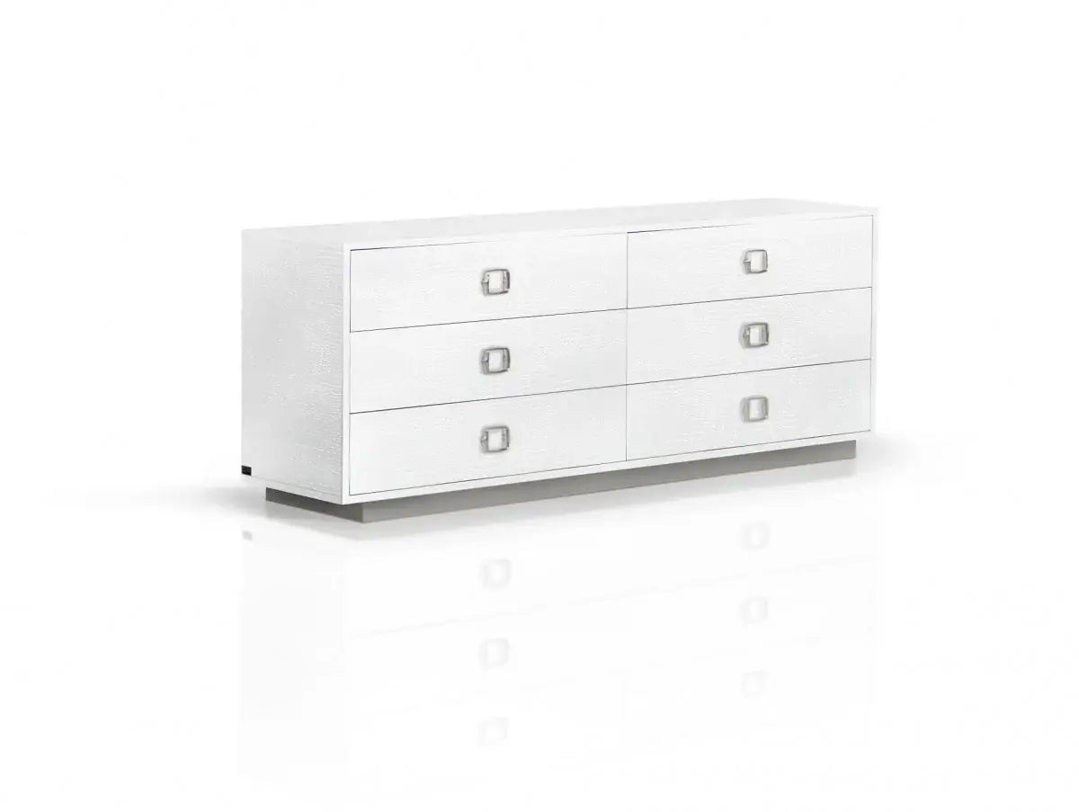 63" White Solid And Manufactured Wood Six Drawer Dresser - Homeroots - Flyclothing LLC