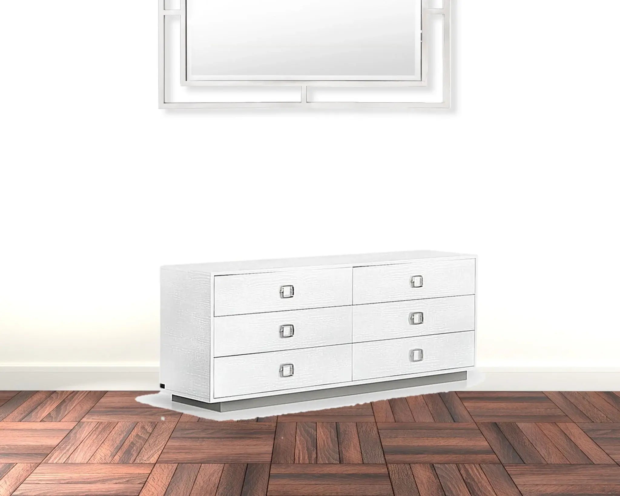 63" White Solid And Manufactured Wood Six Drawer Dresser - Homeroots - Flyclothing LLC
