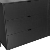 59" Black Charcoal Six Drawer Double Dresser - Homeroots