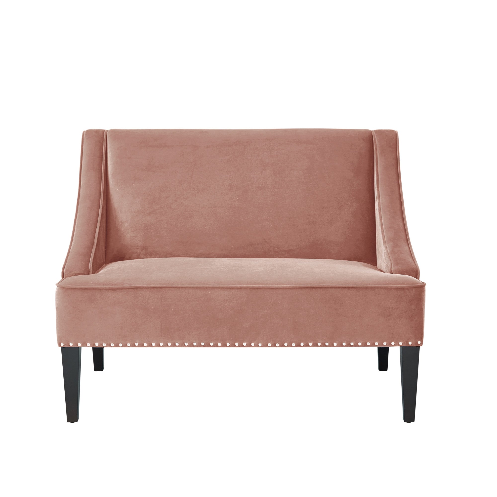 45" Blush And Brown Upholstered Velvet Bench - Homeroots - Flyclothing LLC