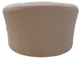 44" Sand Linen Upholstered Swivel Round Accent Chair And Toss Pillows - Homeroots - Flyclothing LLC