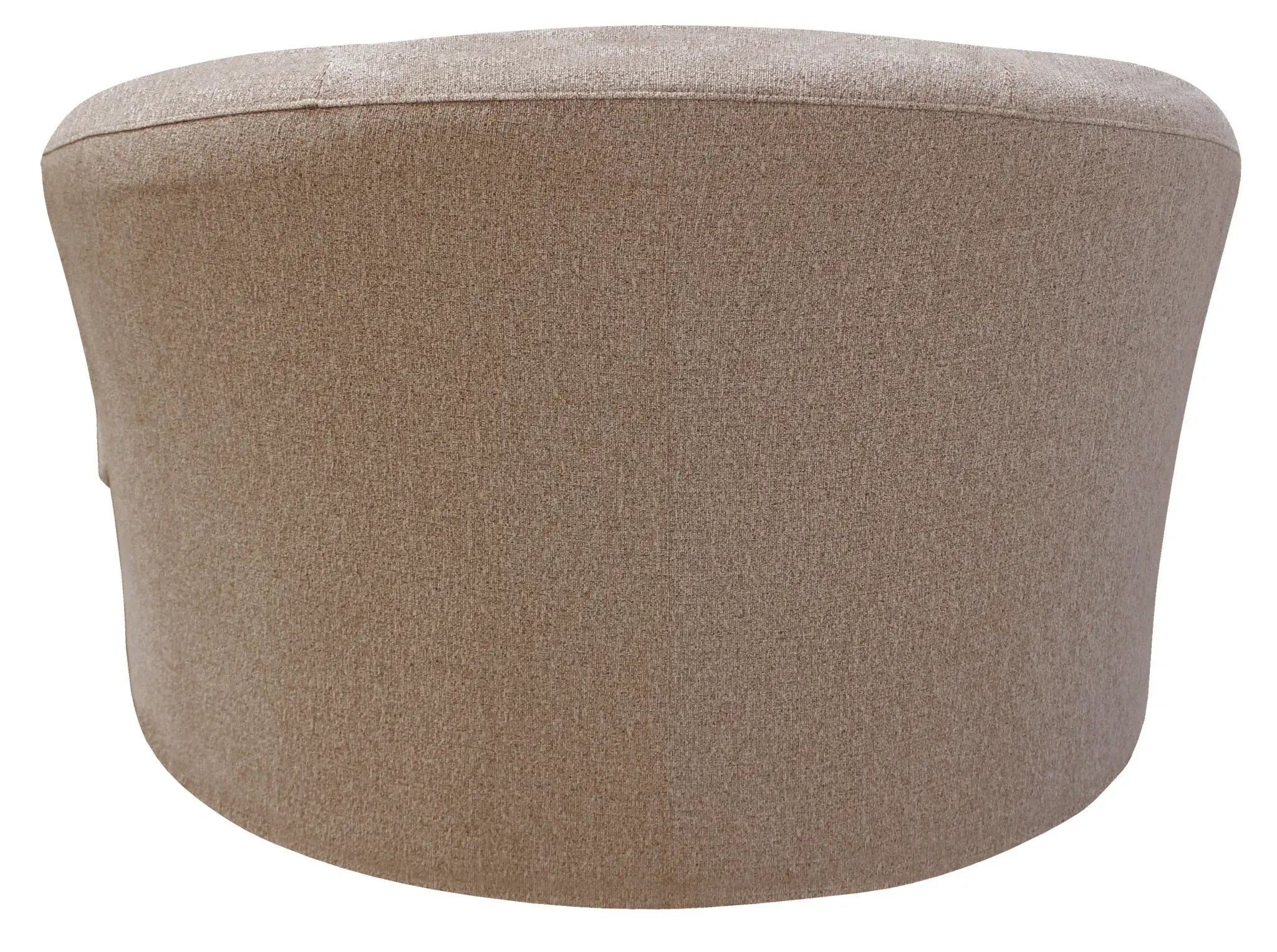 44" Sand Linen Upholstered Swivel Round Accent Chair And Toss Pillows - Homeroots - Flyclothing LLC