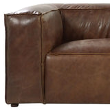 98" Brown Top Grain Leather Sofa With Black Legs - Homeroots - Flyclothing LLC