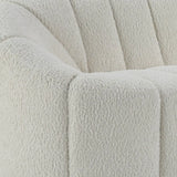 84" White Sherpa Sofa With Black Legs - Homeroots - Flyclothing LLC