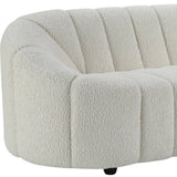 84" White Sherpa Sofa With Black Legs - Homeroots - Flyclothing LLC