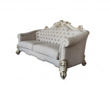 89" Ivory Velvet Sofa And Toss Pillows With Pearl Legs - Homeroots - Flyclothing LLC