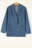 Pocketed Long Sleeve Denim Jacket - Trendsi - Flyclothing LLC