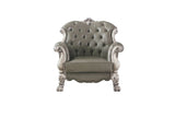 45" Bone White Faux Leather And Vintage Bone White Arm Chair - Homeroots - Flyclothing LLC