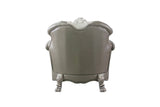 45" Bone White Faux Leather And Vintage Bone White Arm Chair - Homeroots - Flyclothing LLC
