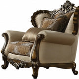 49" Tan And Brown Fabric Floral Tufted Wingback Chair - Homeroots - Flyclothing LLC