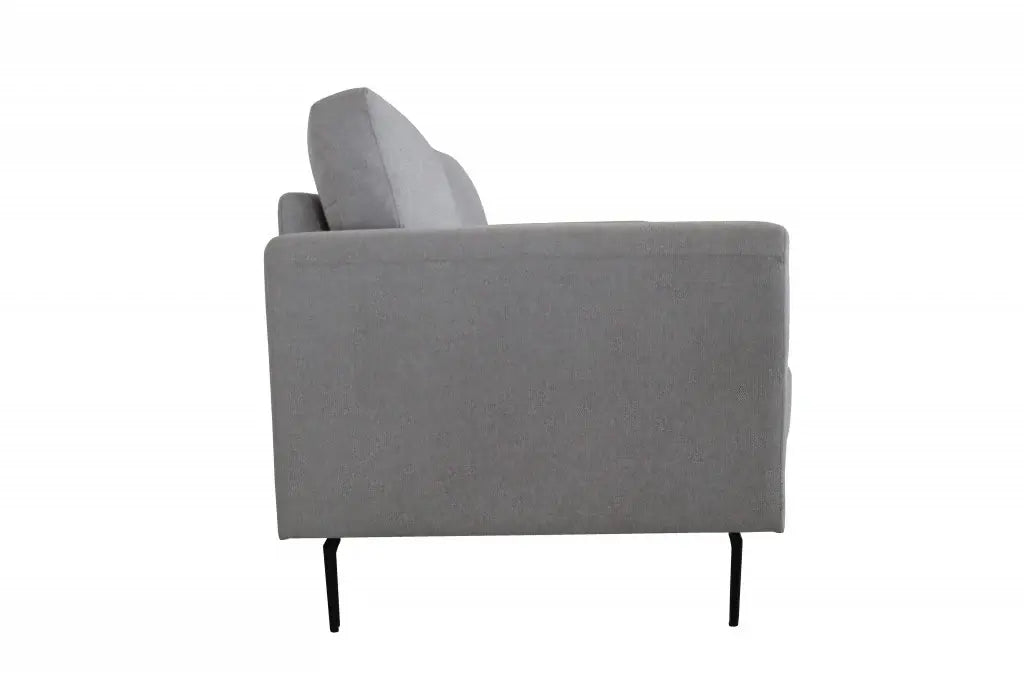 41" Light Gray And Black Linen Arm Chair - Homeroots - Flyclothing LLC