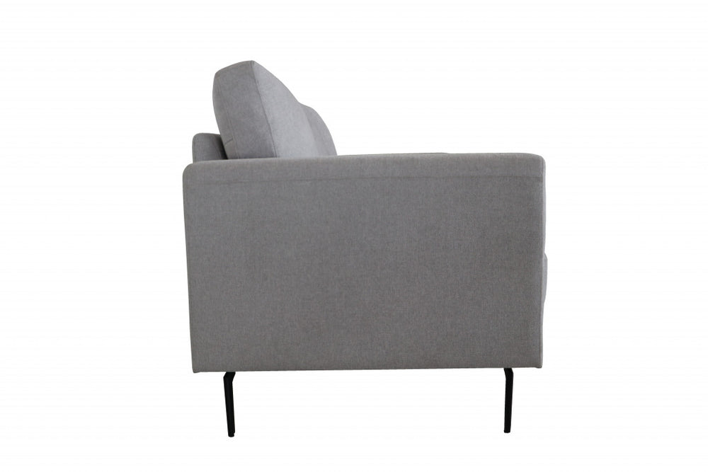 41" Light Gray and Black Linen Arm Chair