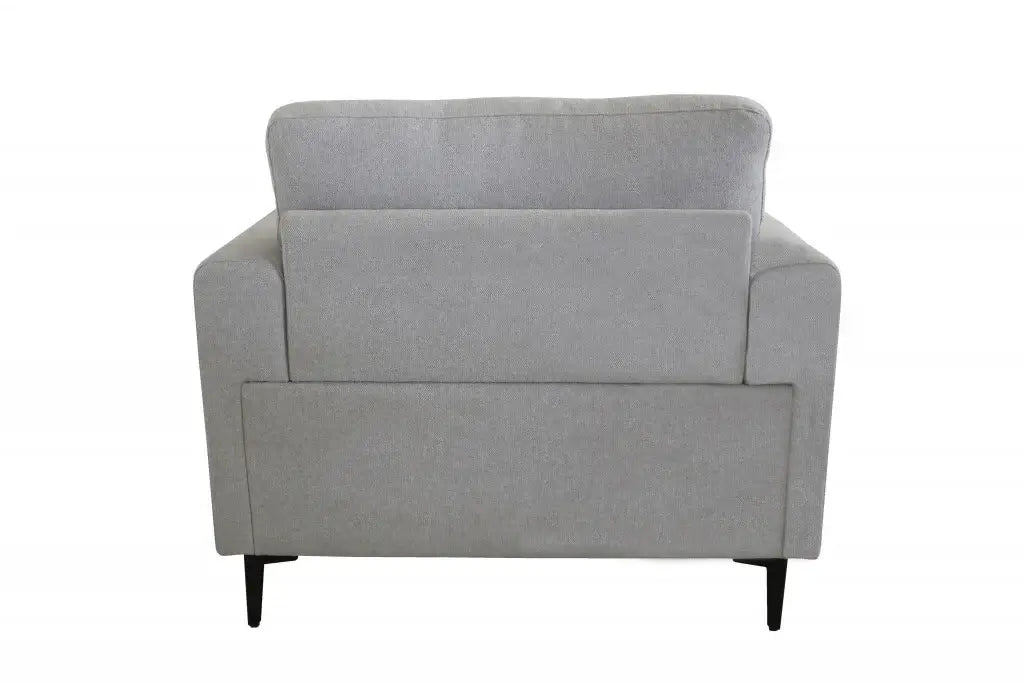41" Light Gray And Black Linen Arm Chair - Homeroots - Flyclothing LLC