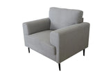 41" Light Gray And Black Linen Arm Chair - Homeroots - Flyclothing LLC