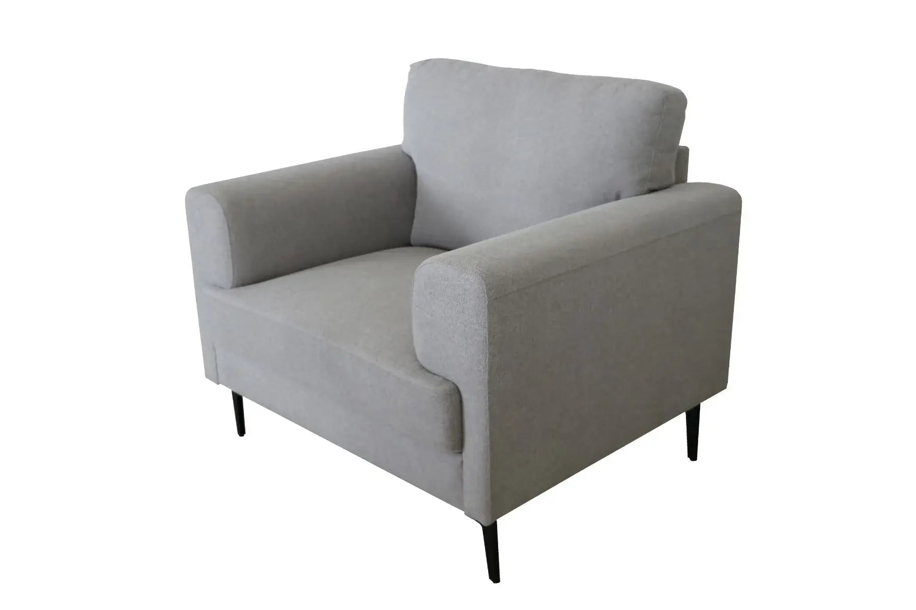 41" Light Gray And Black Linen Arm Chair - Homeroots - Flyclothing LLC