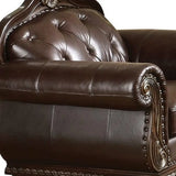 47" Espresso Top Grain Leather Tufted Arm Chair - Homeroots - Flyclothing LLC