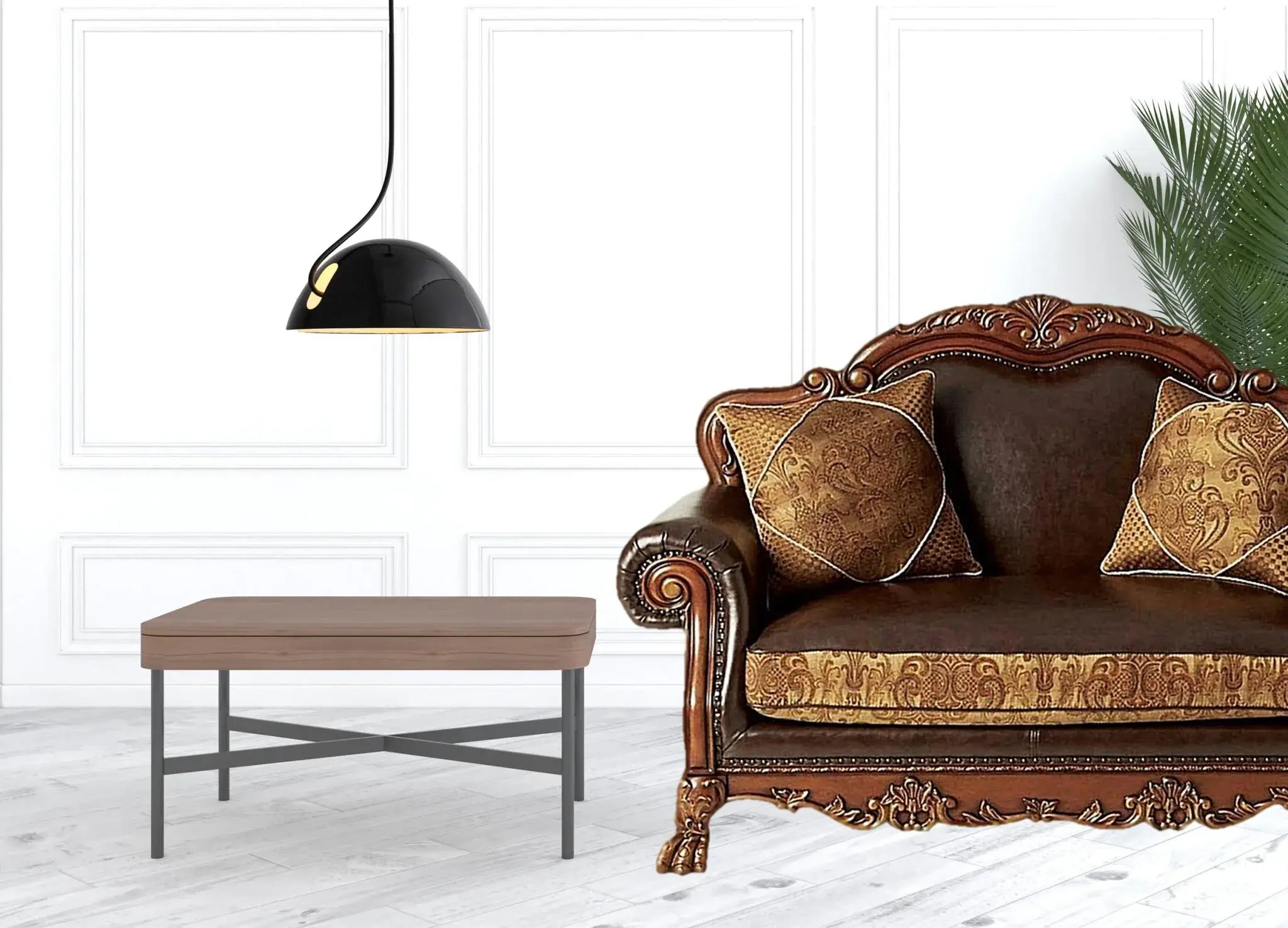 46" Brown And Cherry Blossom Pink Faux Leather Floral Tufted Arm Chair - Homeroots - Flyclothing LLC