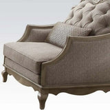 38" Beige And Taupe Fabric Tufted Chair and a Half And Toss Pillow - Homeroots - Flyclothing LLC