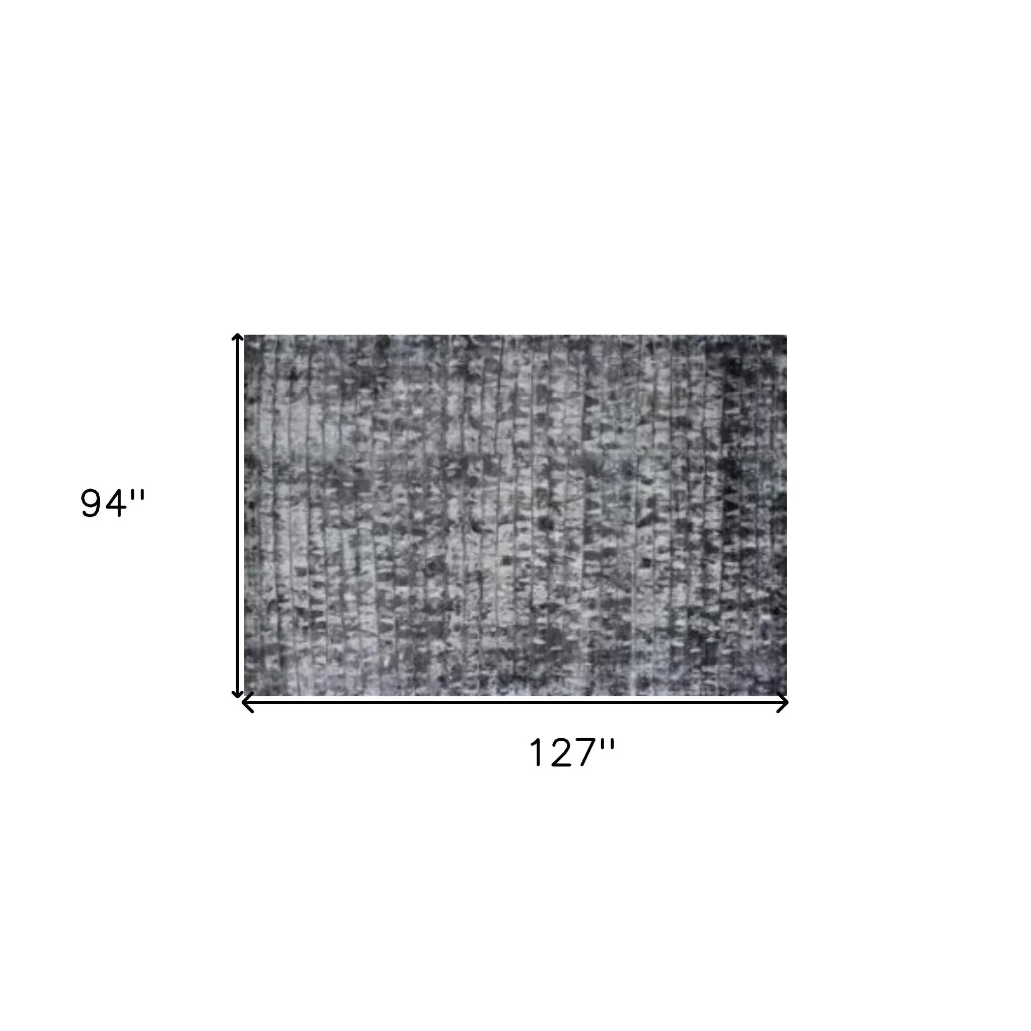 8' X 11' Silver And Charcoal Striped Hand Loomed Area Rug - Homeroots - Flyclothing LLC