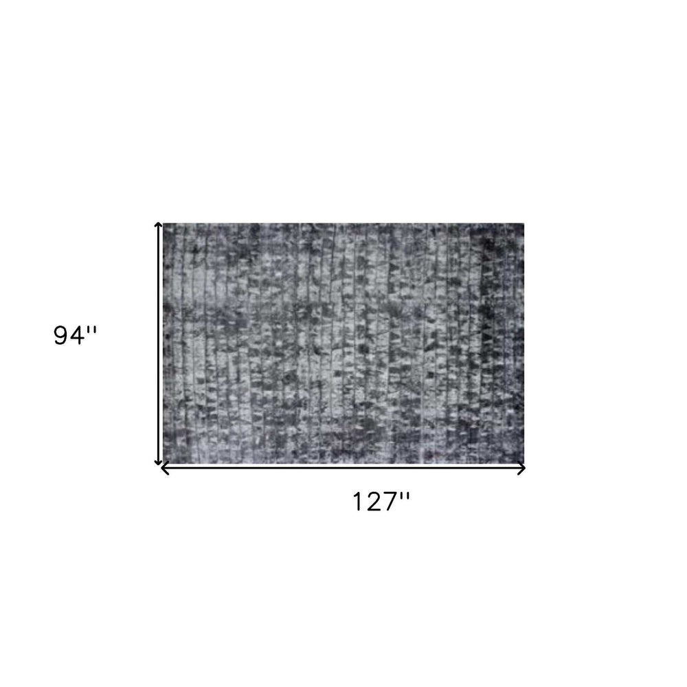 8' X 11' Silver And Charcoal Striped Hand Loomed Area Rug - Homeroots - Flyclothing LLC