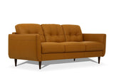 83" Orange Leather Sofa With Black Legs - Homeroots - Flyclothing LLC