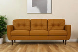 83" Orange Leather Sofa With Black Legs - Homeroots - Flyclothing LLC
