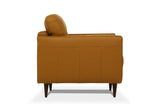 83" Orange Leather Sofa With Black Legs - Homeroots - Flyclothing LLC