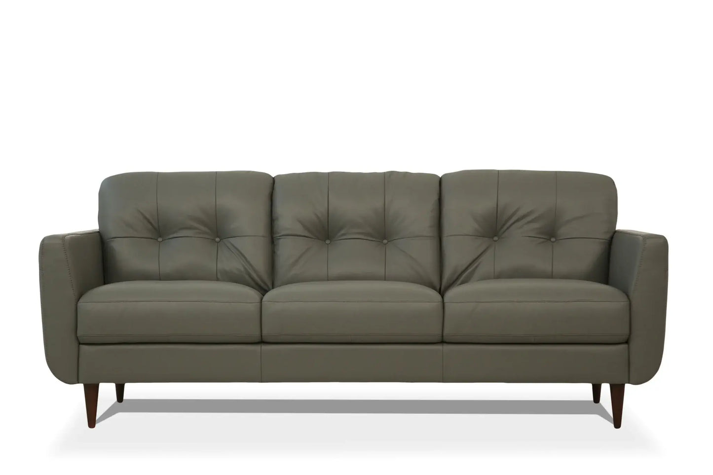 83" Green Leather Sofa With Black Legs - Homeroots - Flyclothing LLC
