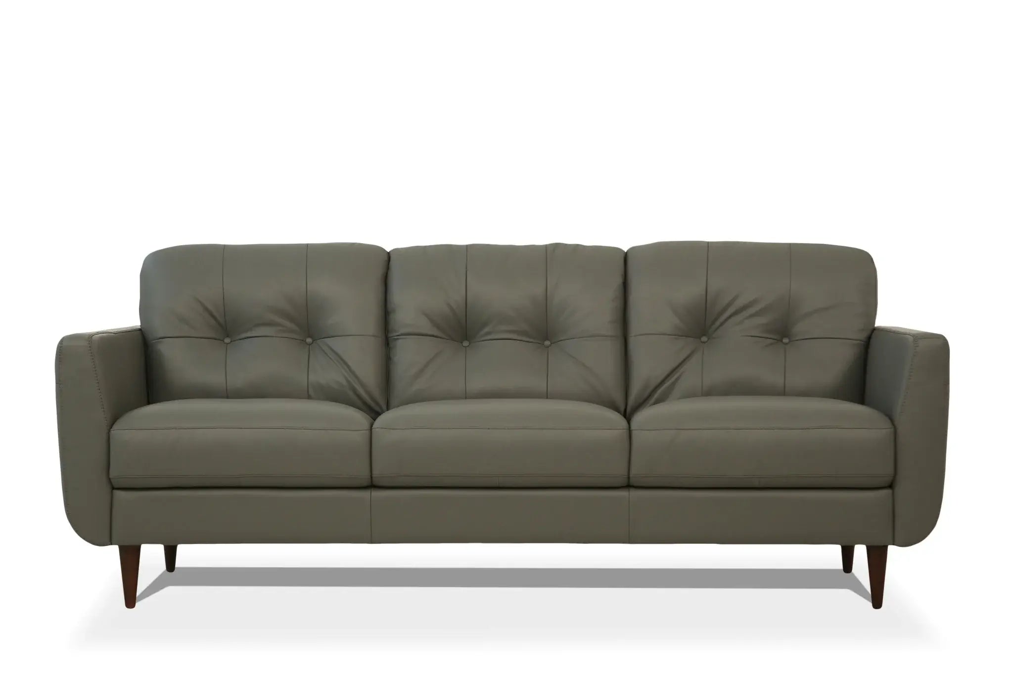 83" Green Leather Sofa With Black Legs - Homeroots - Flyclothing LLC