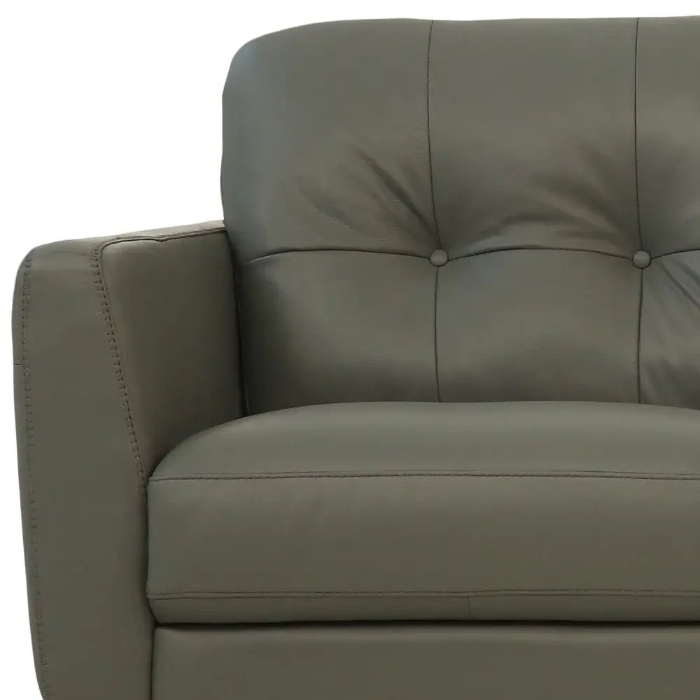 83" Green Leather Sofa With Black Legs - Homeroots - Flyclothing LLC