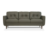 83" Green Leather Sofa With Black Legs - Homeroots - Flyclothing LLC