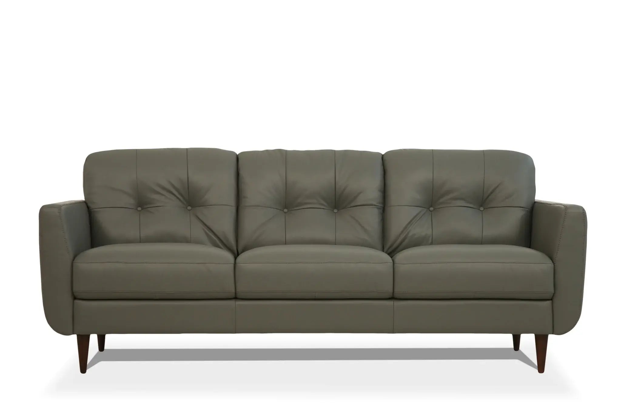 83" Green Leather Sofa With Black Legs - Homeroots - Flyclothing LLC
