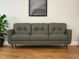 83" Green Leather Sofa With Black Legs - Homeroots - Flyclothing LLC