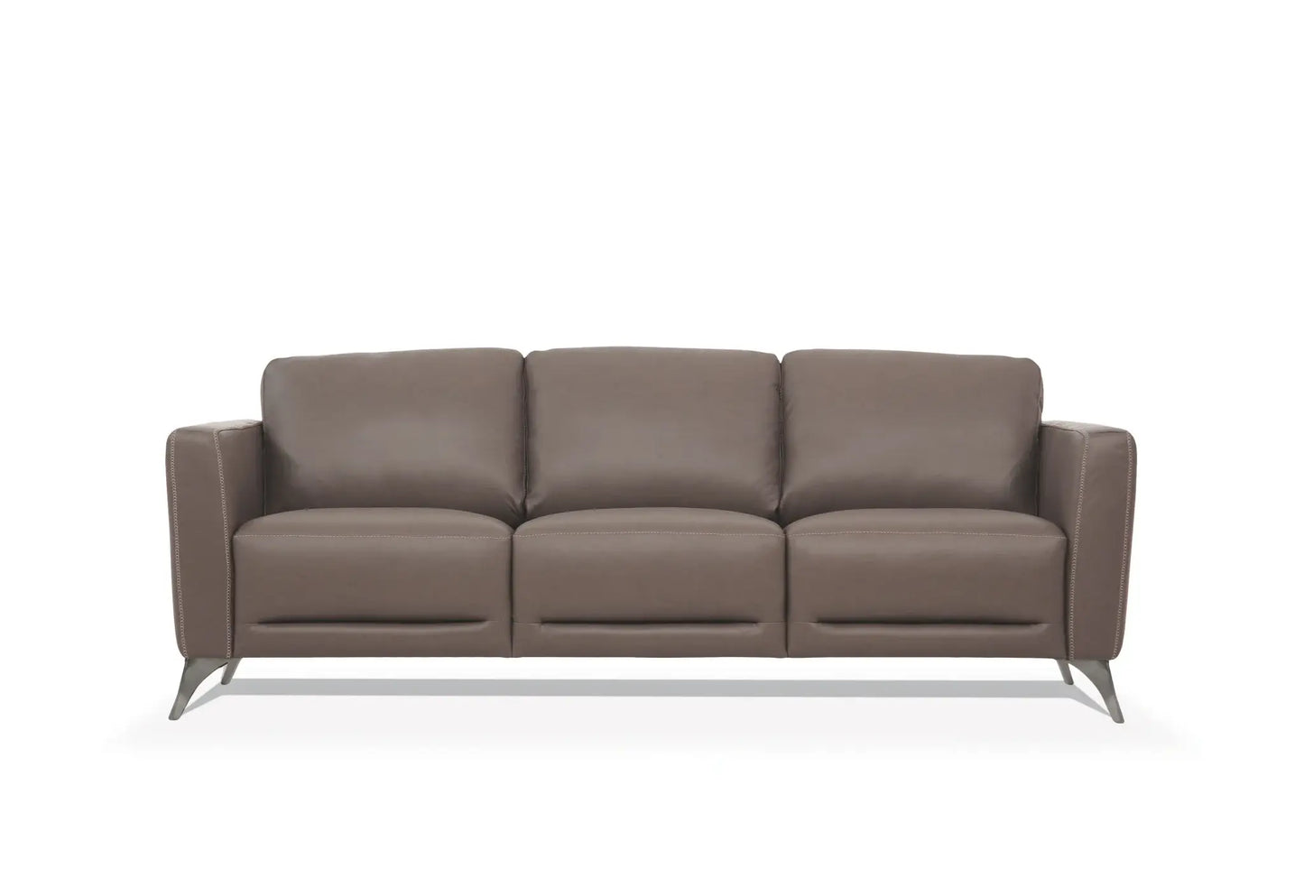 83" Taupe Leather Sofa With Black Legs - Homeroots - Flyclothing LLC